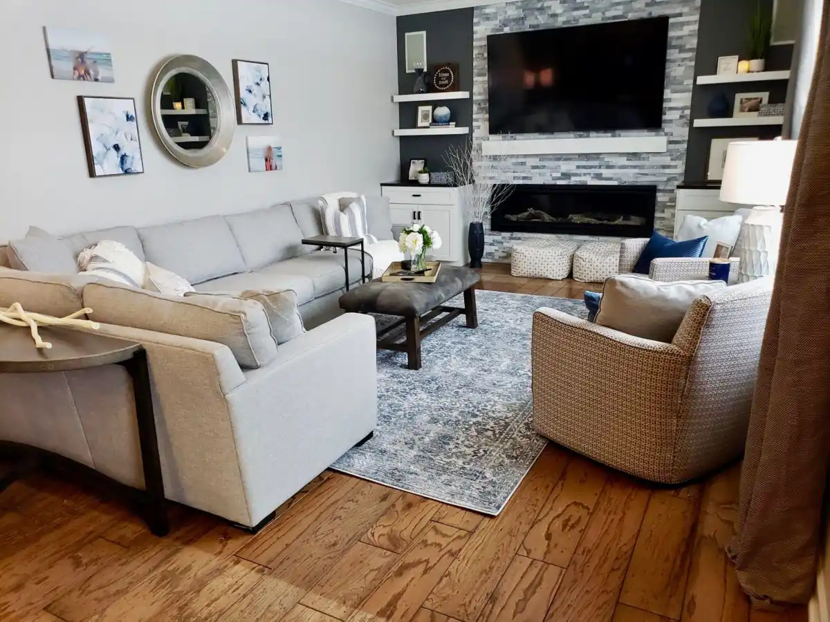 family room with fireplace makeover